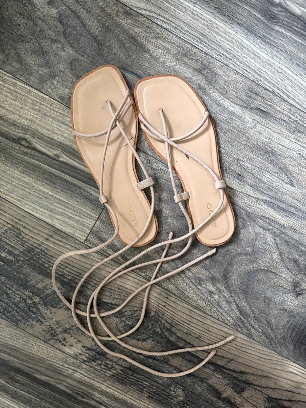 ALDO Nude Lace-Up Strappy Sandals
